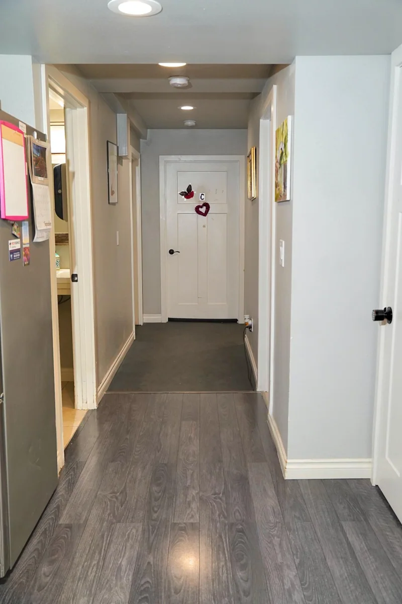 The hallway connecting the bedrooms