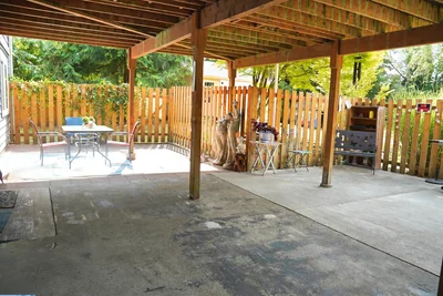 The covered patio at the side of Bear Care AFH II
